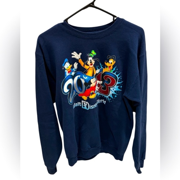 Vintage Disney Sweatshirt Men Small Crew Neck Sweater Walt World Mickey 2013 - Picture 1 of 3